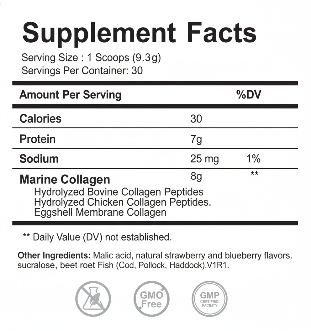 Multi Collagen Peptide Powder - Types I-V Collagen